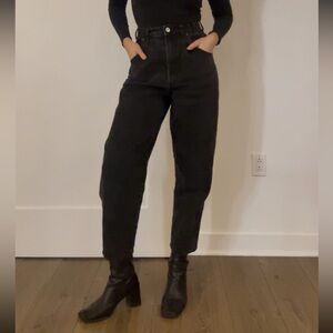 Zara High-Waisted Black Denim